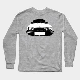 Saab 900 Turbo 1980s classic car monoblock black and white Long Sleeve T-Shirt